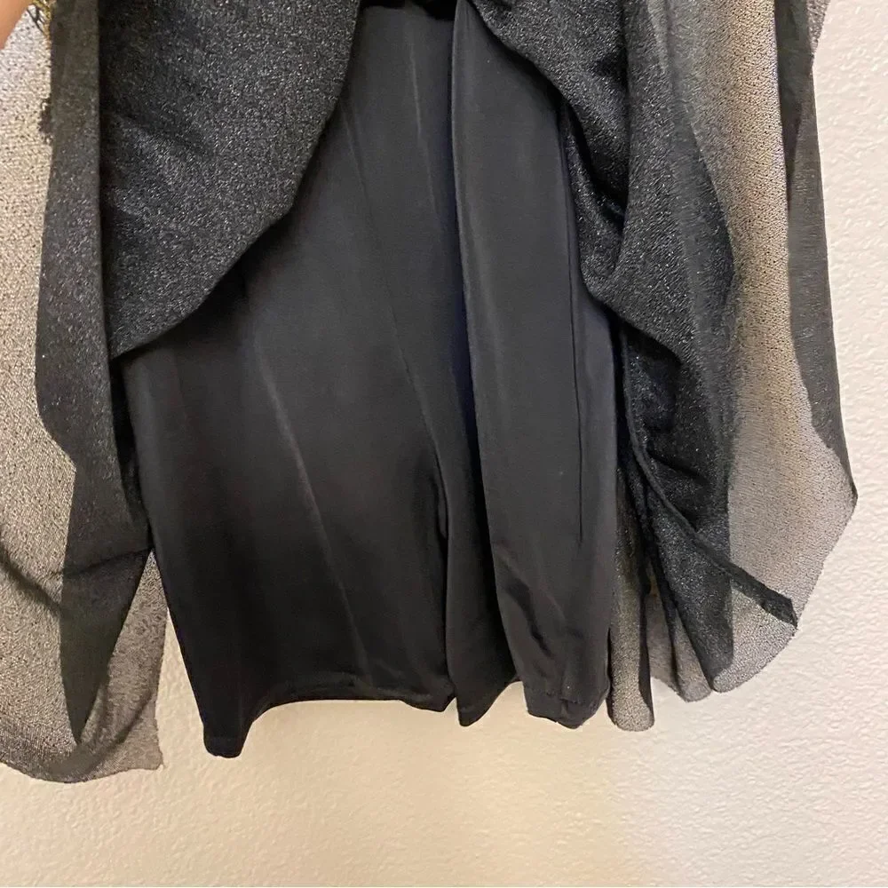 WEISSMAN Balera Dance Costume black drape dress Leotard D7278 child MC